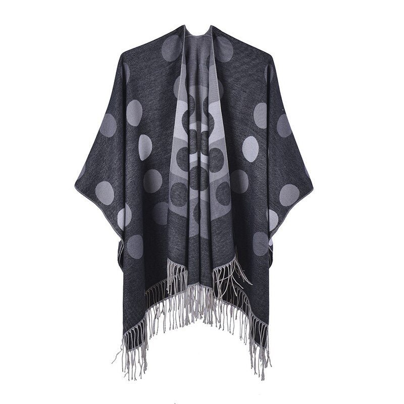 Poncho Femme à Grands Cercles