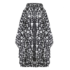 Poncho de Pluie Femme Noir et Blanc Fleuri