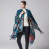 Poncho Femme Long Franges Ethnique