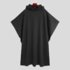 Poncho Homme Long Noir Capuche