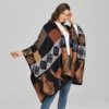 Poncho Femme Marron Motif Inca