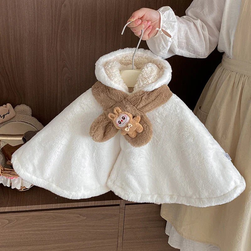 Poncho Bébé Moumoute Lapin Crème
