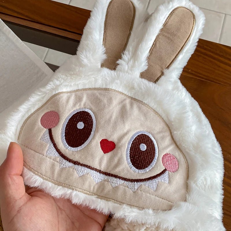 Poncho Bébé Moumoute Lapin Crème