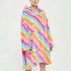 Poncho Plaid Arc-en-Ciel à Étoiles