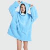 Poncho Plaid Enfant Chouette Bleue