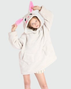 Poncho Plaid Enfant Souris Blanche
