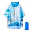 Poncho de Pluie Femme Bleu et Doré