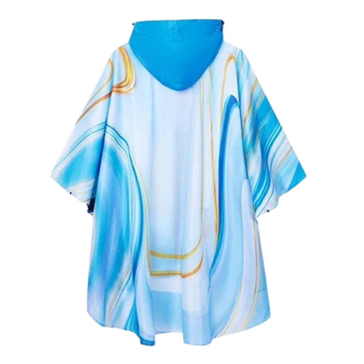 Poncho de Pluie Femme Bleu et Doré