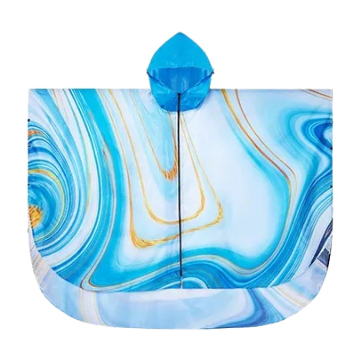 Poncho de Pluie Femme Bleu et Doré