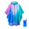 Poncho de Pluie Femme Bleu et Rose