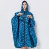 Poncho de Pluie Femme Fleurs Bleues