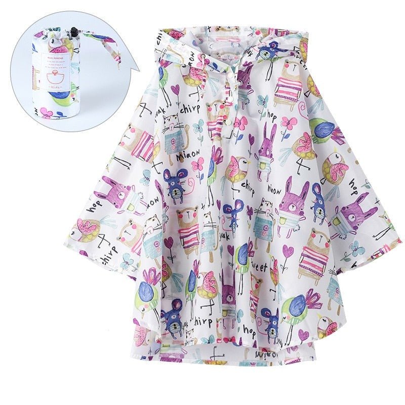 Poncho de Pluie Fille Motifs Animaux
