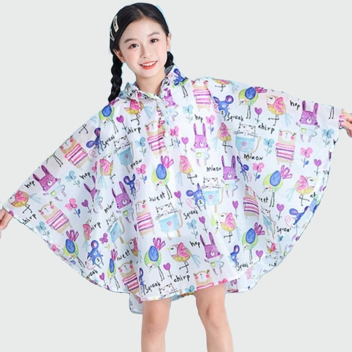 Poncho de Pluie Fille Motifs Animaux