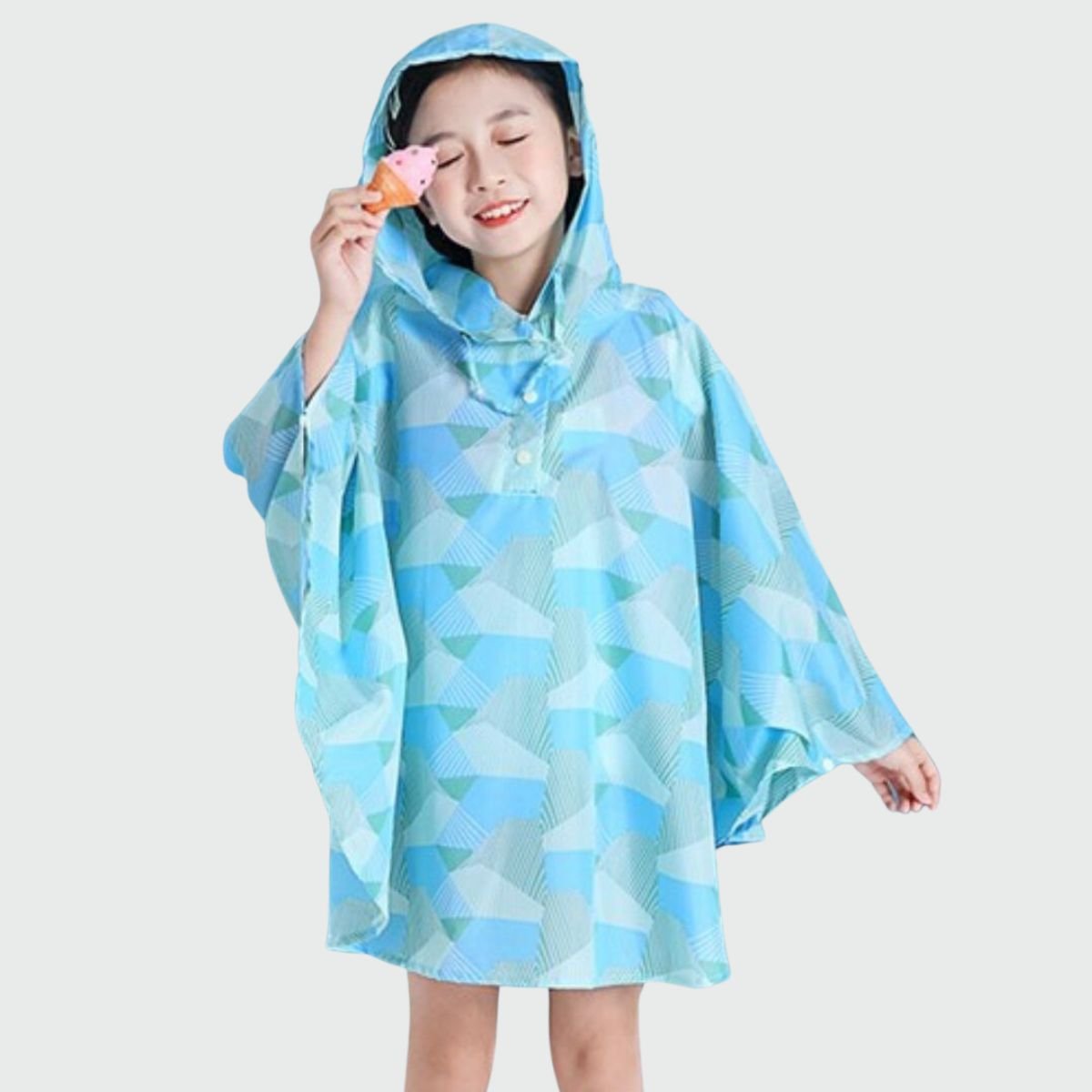 Poncho de Pluie Fille Bleu Dégradé