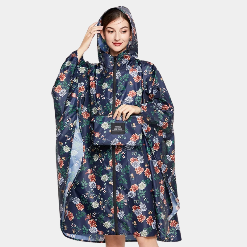 Poncho de Pluie Femme Fleurs Vintage