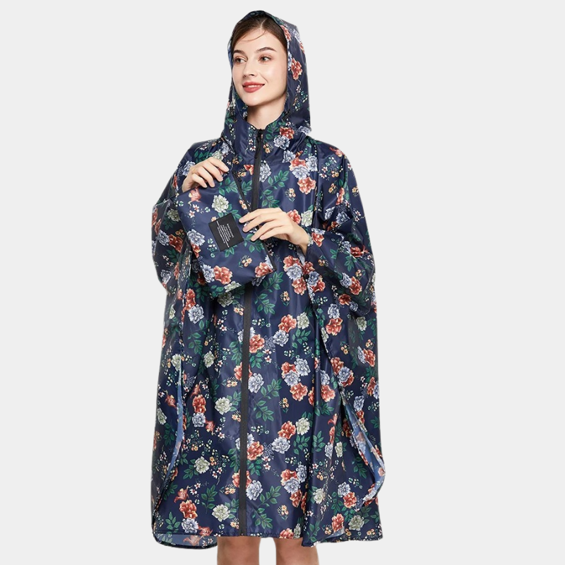 Poncho de Pluie Femme Fleurs Vintage