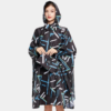 Poncho de Pluie Femme Noir et Bleu