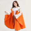 Poncho de Pluie Femme Orange et Beige