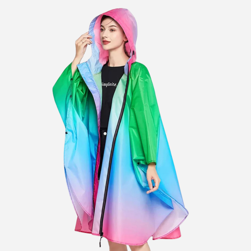 Poncho de Pluie Femme Tricolore