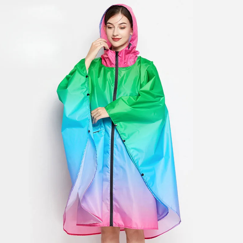 Poncho de Pluie Femme Tricolore