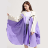 Poncho de Pluie Femme Beige et Violet