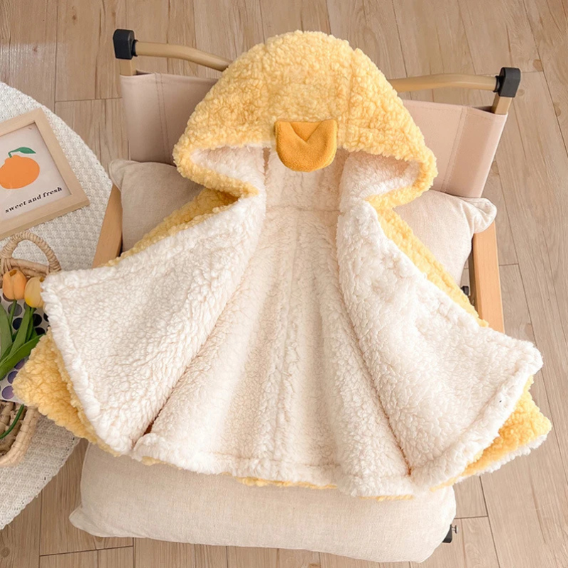 Poncho Bébé Canard Jaune Sherpa