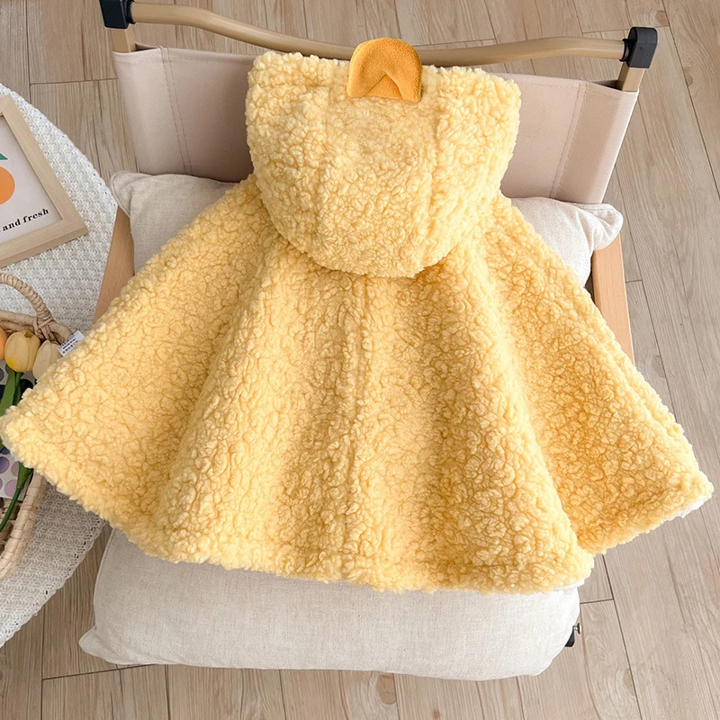 Poncho Bébé Canard Jaune Sherpa