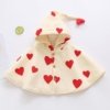 Poncho Bébé Fille Polaire Blanc Cœurs