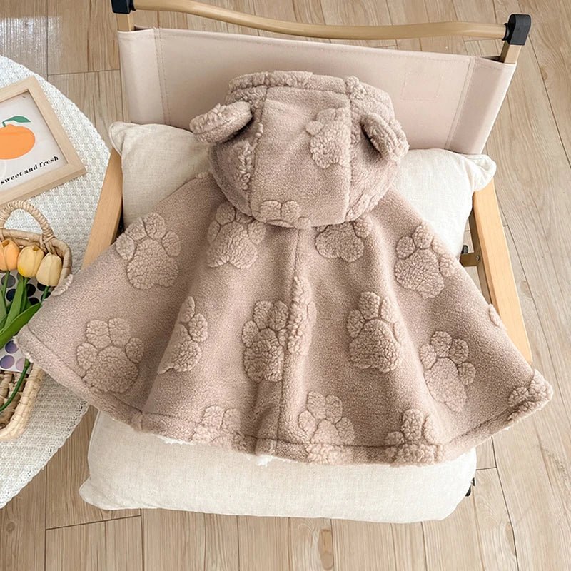 Poncho Bébé Polaire Ours Beige