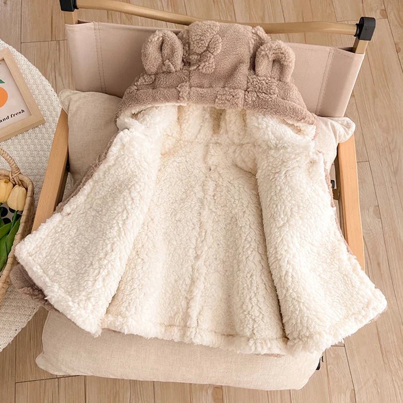 Poncho Bébé Polaire Ours Beige