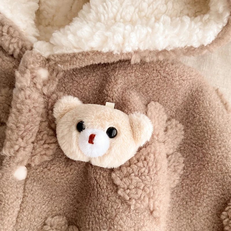 Poncho Bébé Polaire Ours Beige