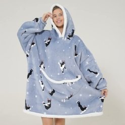 Poncho Polaire d'Intérieur Femme Bouledogues