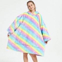Poncho Polaire Femme Arc-en-Ciel Étoilé