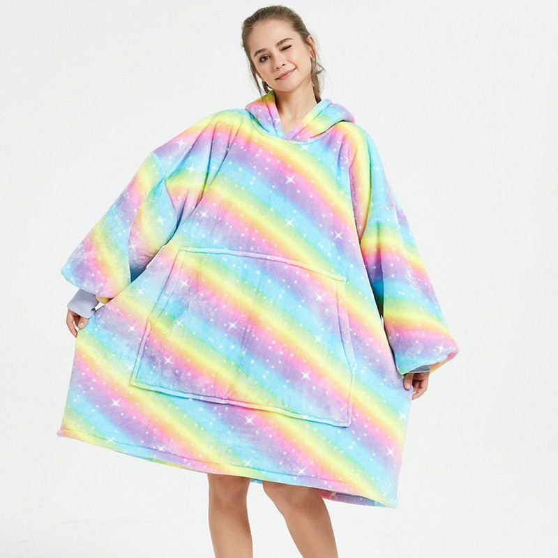 Poncho Polaire Femme Arc-en-Ciel Étoilé