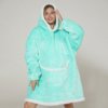 Poncho Polaire Femme Bleu Étoilé
