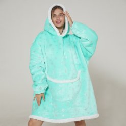 Poncho Polaire Femme Bleu Étoilé