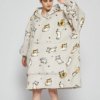 Poncho Polaire Femme Chat Gris