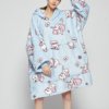 Poncho Polaire Femme Éléphant Bleu