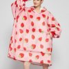 Poncho Polaire Femme Motif Fraises