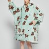 Poncho Polaire Femme Ours Vert