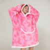 Poncho Polaire Femme Rose Étoilé