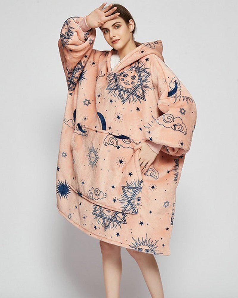 Poncho Polaire Femme Soleil Rose