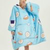 Poncho Polaire Femme Sushis Bleu