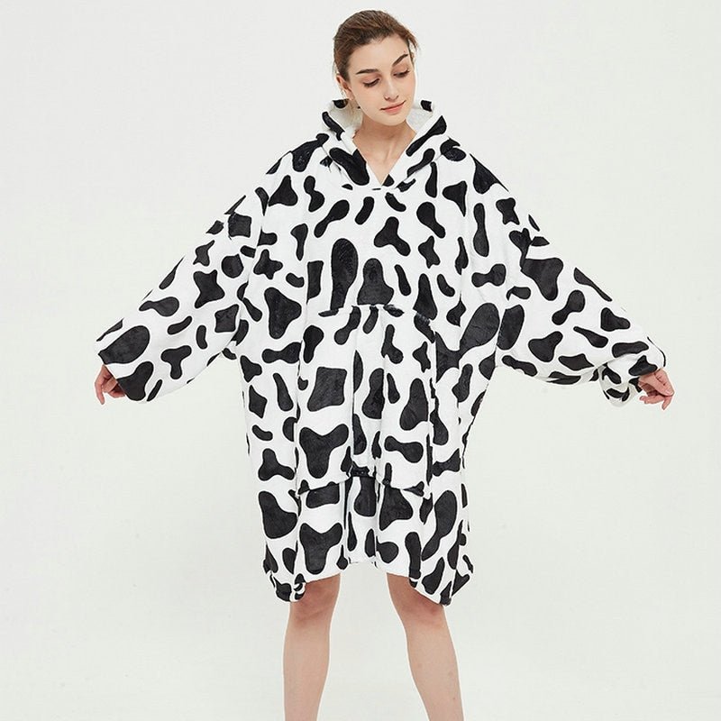 Poncho Polaire Femme Motif Vache