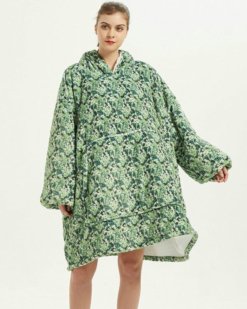 Poncho Polaire Femme Camouflage Vert