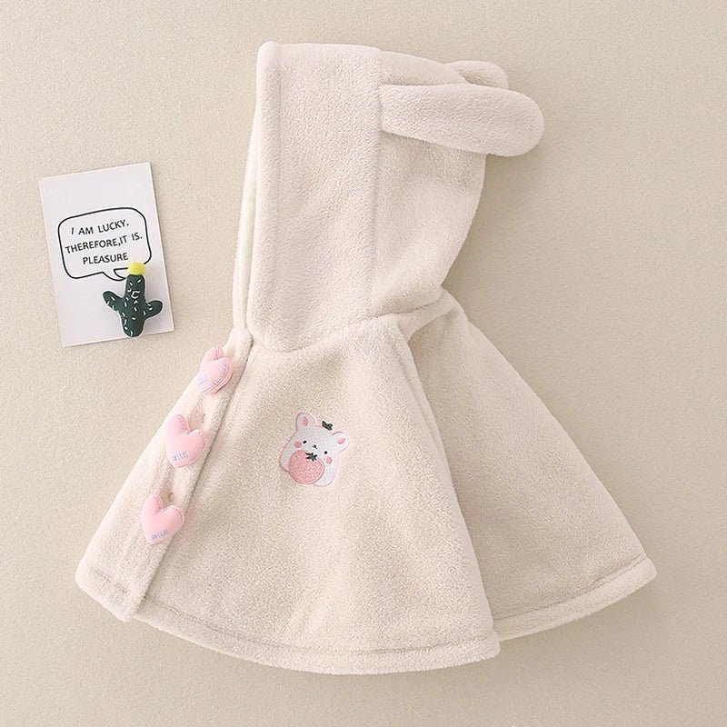 Poncho Polaire Fille Lapin