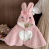 Poncho Bébé Évolutif Lapin Rose