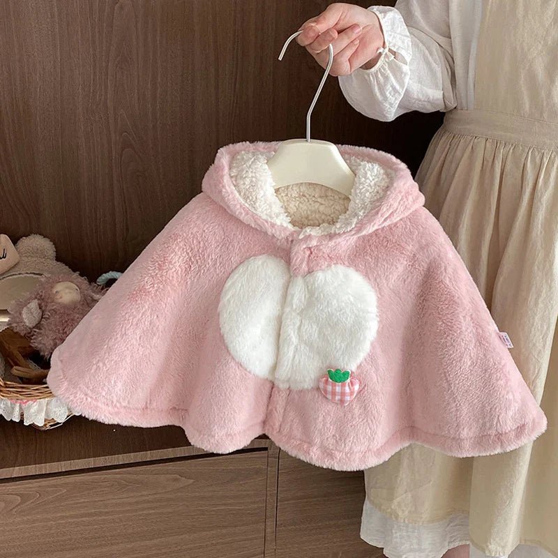 Poncho Bébé Évolutif Lapin Rose