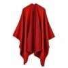 Poncho Femme Rouge Hiver