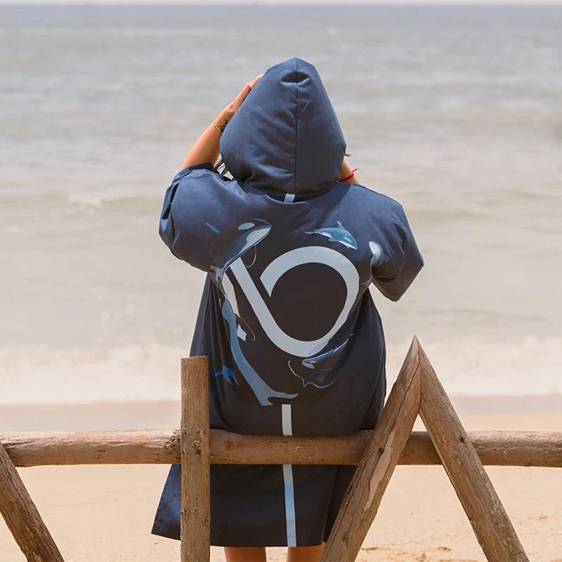 Poncho de Surf Marin Bleu
